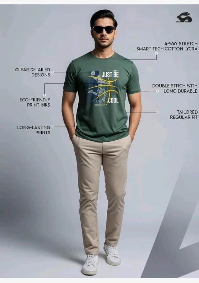 ADRO Men's Graphic Printed 100% Cotton T-Shirt - Regular Fit, Printed T-Shirts for Men
- 4XL