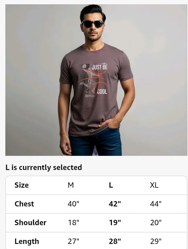 ADRO Men's Graphic Printed 100% Cotton T-Shirt - Regular Fit, Printed T-Shirts for Men
- 4XL