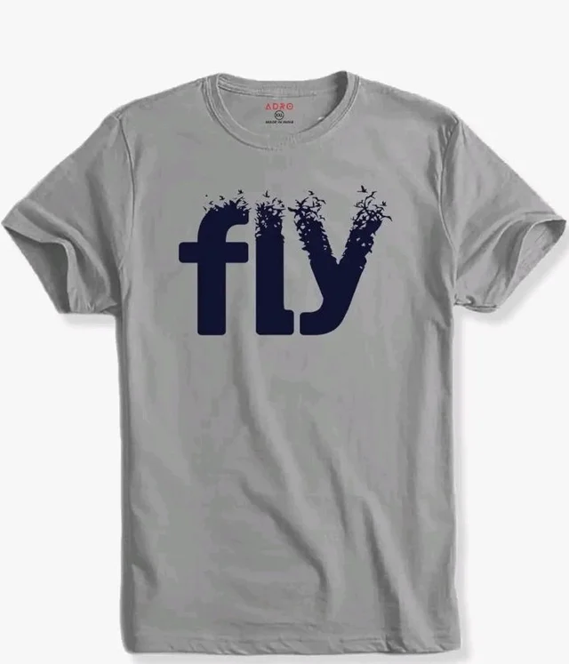 ADRO Men's Printed Cotton T-Shirt | Regular Fit | Round Neck
- L