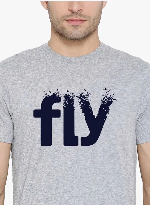 ADRO Men's Printed Cotton T-Shirt | Regular Fit | Round Neck
- L
