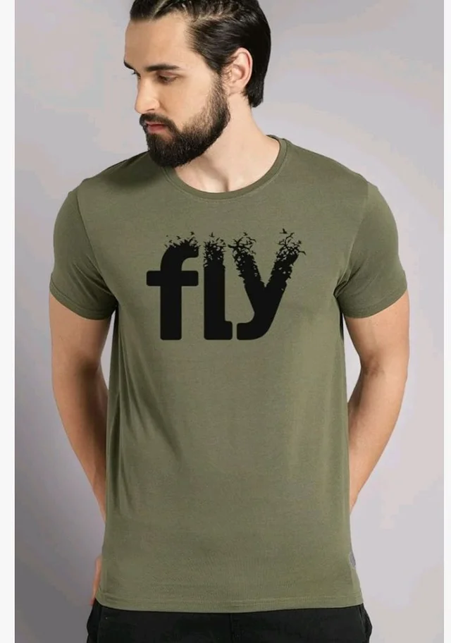 ADRO Men's Printed Cotton T-Shirt | Regular Fit | Round Neck
- L