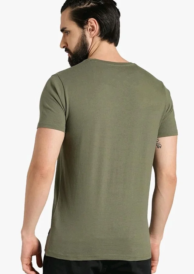 ADRO Men's Printed Cotton T-Shirt | Regular Fit | Round Neck
- L
