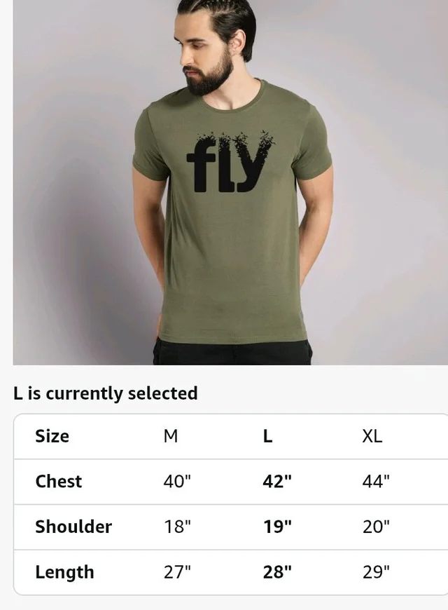 ADRO Men's Printed Cotton T-Shirt | Regular Fit | Round Neck
- L