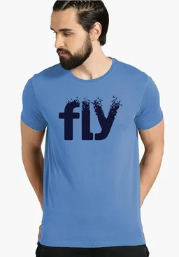 ADRO Men's Printed Cotton T-Shirt | Regular Fit | Round Neck
- S