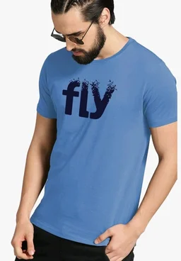 ADRO Men's Printed Cotton T-Shirt | Regular Fit | Round Neck
- S