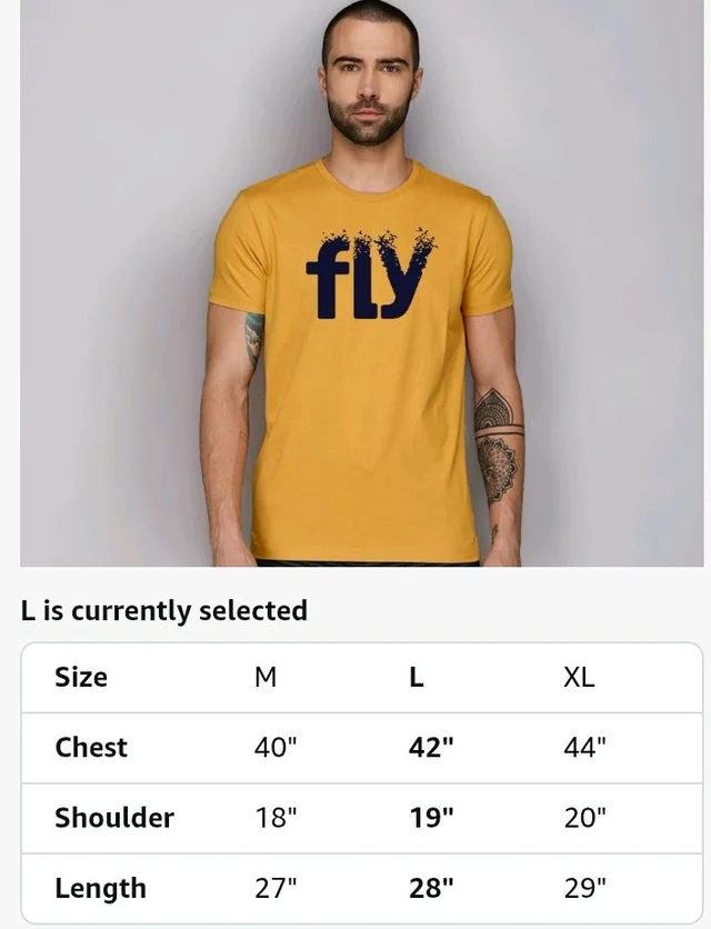 ADRO Men's Printed Cotton T-Shirt | Regular Fit | Round Neck
- L