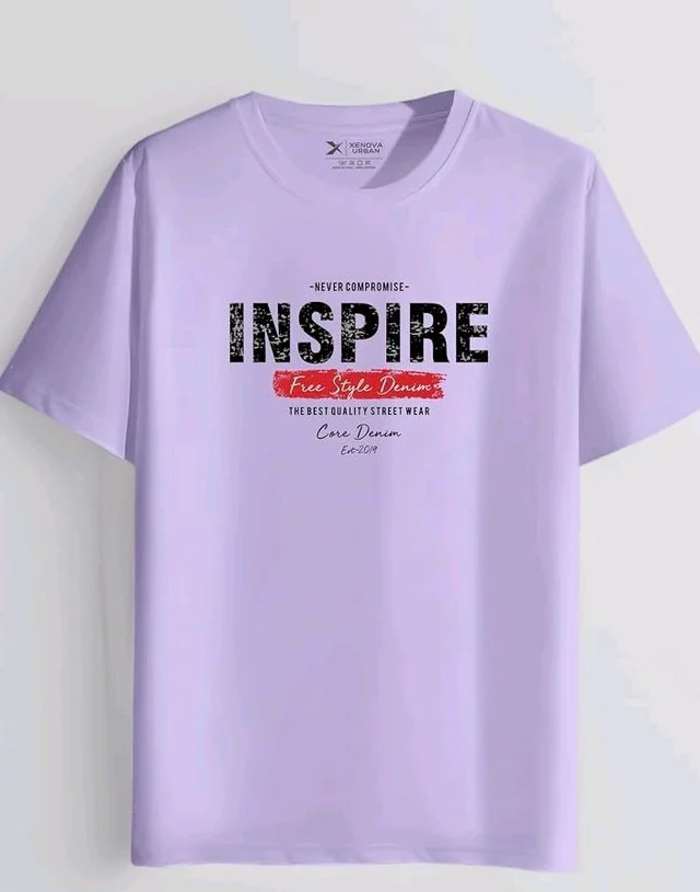 XENOVAURBAN Men's Cotton Printed Regular Fit T-Shirt | Stylish Round Neck Graphic Tshirt - RN-INSPIRE1
- S