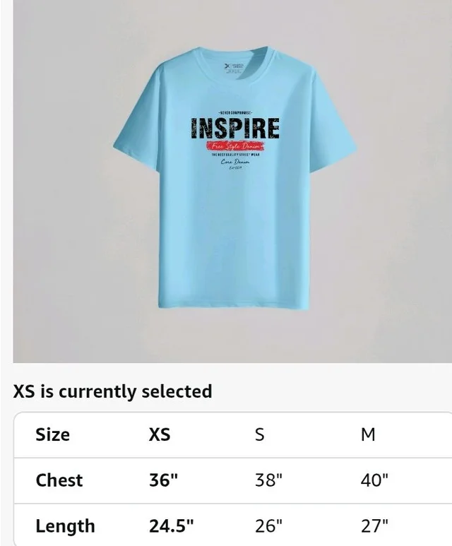 XENOVAURBAN Men's Cotton Printed Regular Fit T-Shirt | Stylish Round Neck Graphic Tshirt - RN-INSPIRE1
- 2XL