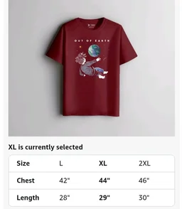 XENOVAURBAN Men's Graphic Printed RN-Earth Round Neck Regular and Plus Size Cotton T-Shirt
- L