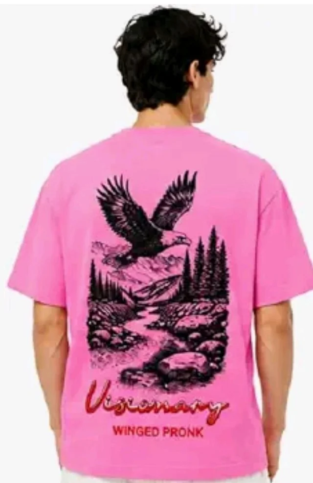 Men's Cotton Oversized Graphic Printed T-Shirt | Round Neck Half Sleeve Casual Streetwear Tee | Soft Breathable Comfortable Regular Fit T-Shirt for Men
- M