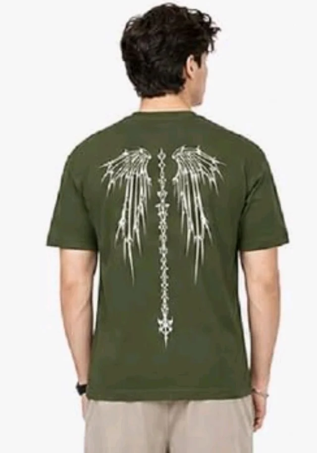 Men's Cotton Oversized Graphic Printed T-Shirt | Round Neck Half Sleeve Casual Streetwear Tee | Soft Breathable Comfortable Regular Fit T-Shirt for Men - M