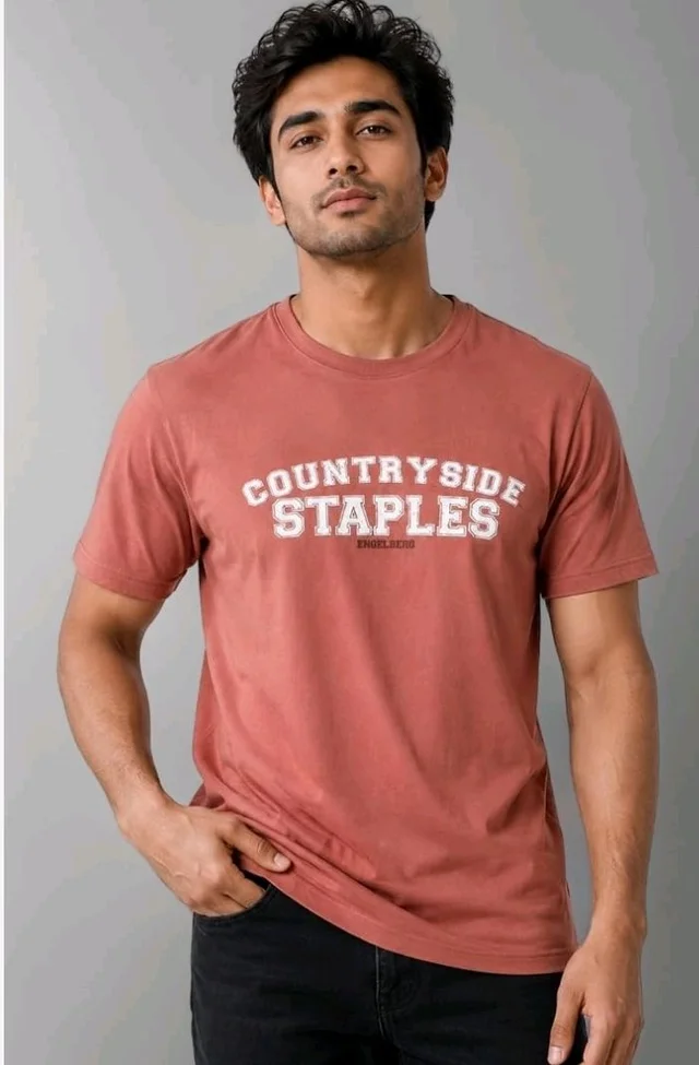 Men's Cotton Blend T-Shirt | Casual Wear | Round Neck
soft breathable fabric, regular wash durable, solid colour tee
- L