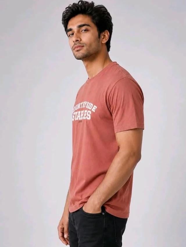 Men's Cotton Blend T-Shirt | Casual Wear | Round Neck
soft breathable fabric, regular wash durable, solid colour tee
- L