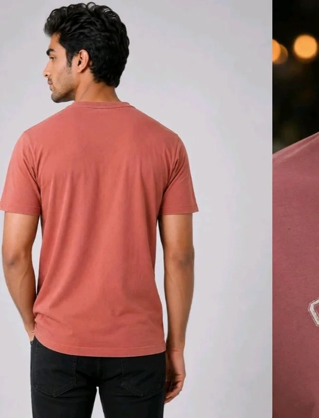 Men's Cotton Blend T-Shirt | Casual Wear | Round Neck
soft breathable fabric, regular wash durable, solid colour tee
- L