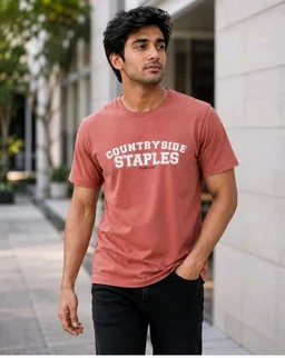 Men's Cotton Blend T-Shirt | Casual Wear | Round Neck
soft breathable fabric, regular wash durable, solid colour tee
- L