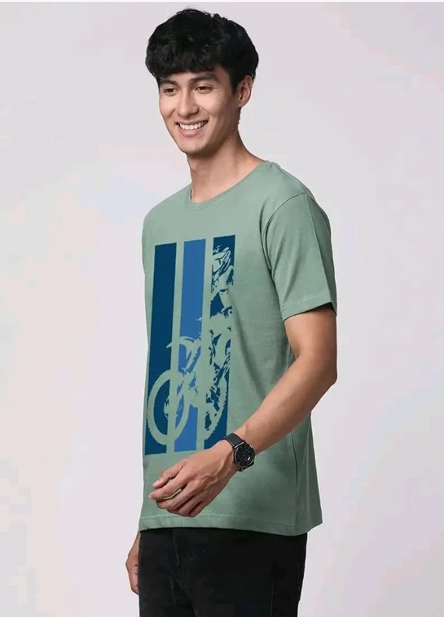 ADRO Men's 100% Cotton Regular Fit T-Shirt
- L