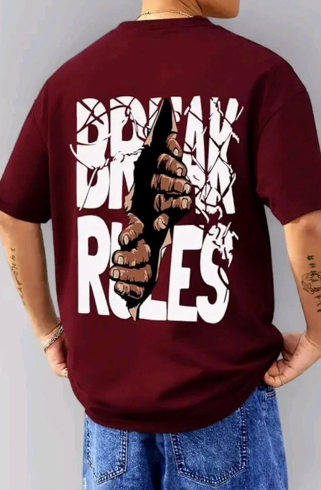 AUSK Baggy Hip-Hop T-Shirt for Men - Graphic Printed T Shirts || Oversized Men Tshirt || T-Shirts - M