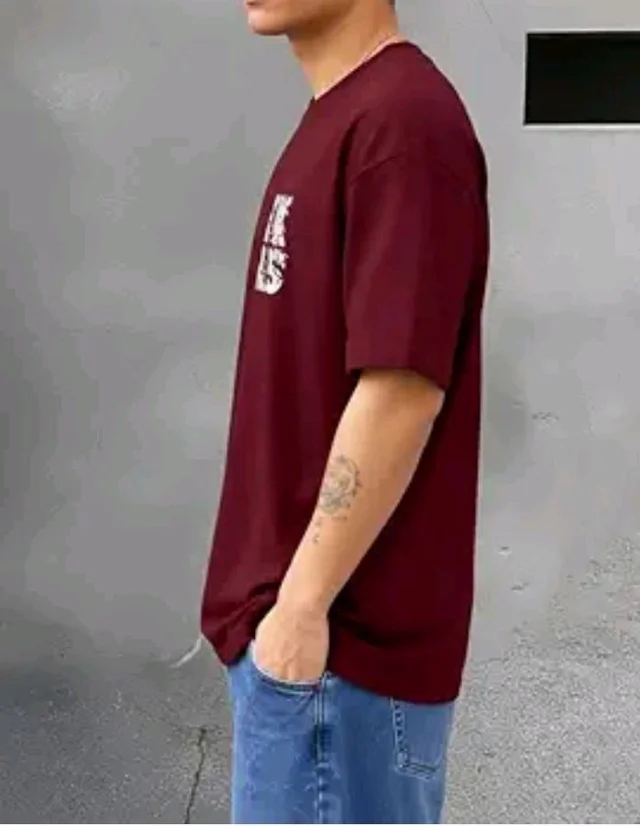 AUSK Baggy Hip-Hop T-Shirt for Men - Graphic Printed T Shirts || Oversized Men Tshirt || T-Shirts - M
