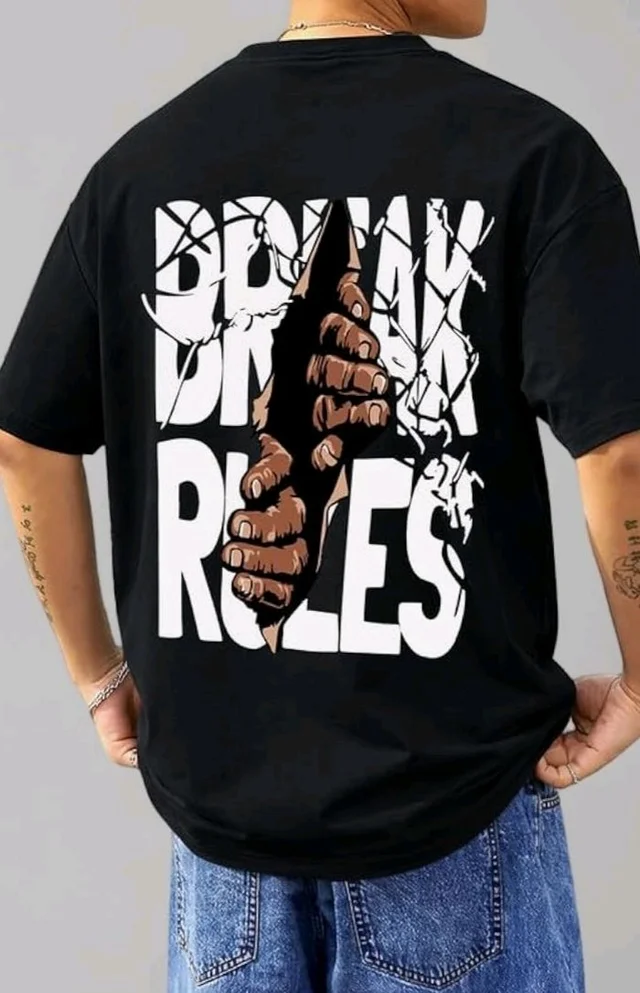 AUSK Baggy Hip-Hop T-Shirt for Men - Graphic Printed T Shirts || Oversized Men Tshirt || T-Shirts - L
