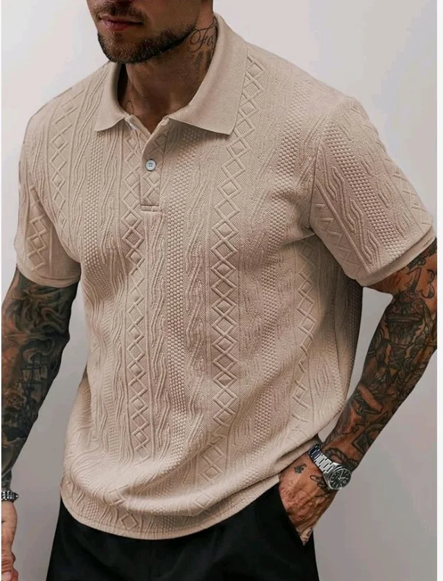 GRECIILOOKS Textured Polo T-Shirt for Men | Premium Jacquard Collared Cotton Blend Polo | Smart Casual & Formal t Shirt for Men | Stylish t Shirt for Mens for Office, Party & Everyday
- 4XL