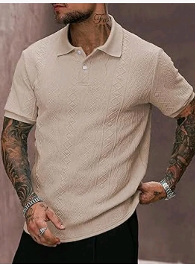 GRECIILOOKS Textured Polo T-Shirt for Men | Premium Jacquard Collared Cotton Blend Polo | Smart Casual & Formal t Shirt for Men | Stylish t Shirt for Mens for Office, Party & Everyday
- 4XL