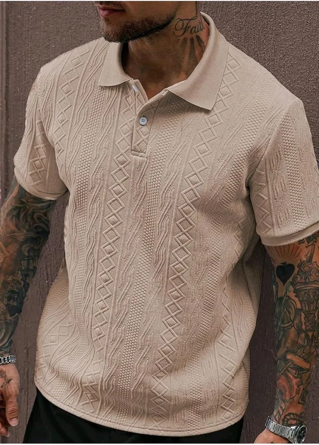 GRECIILOOKS Textured Polo T-Shirt for Men | Premium Jacquard Collared Cotton Blend Polo | Smart Casual & Formal t Shirt for Men | Stylish t Shirt for Mens for Office, Party & Everyday
- 4XL