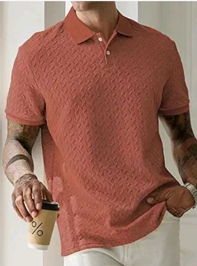 GRECIILOOKS Textured Polo T-Shirt for Men | Premium Collared Jacquard Leaf Polo | Smart Casual & Formal t Shirt for Men | Stylish t Shirt for Mens for Office, Party & Everyday Outfit - 3XL