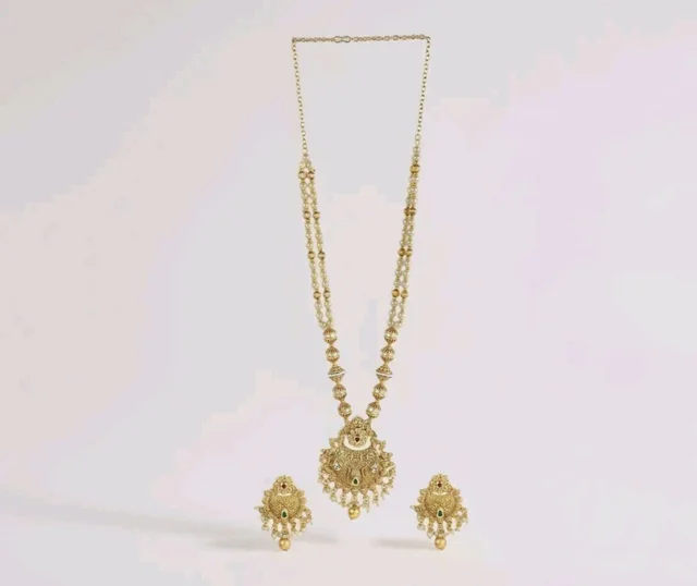 Rubans Gold Plated Traditional Festive Necklace Set for Women Design