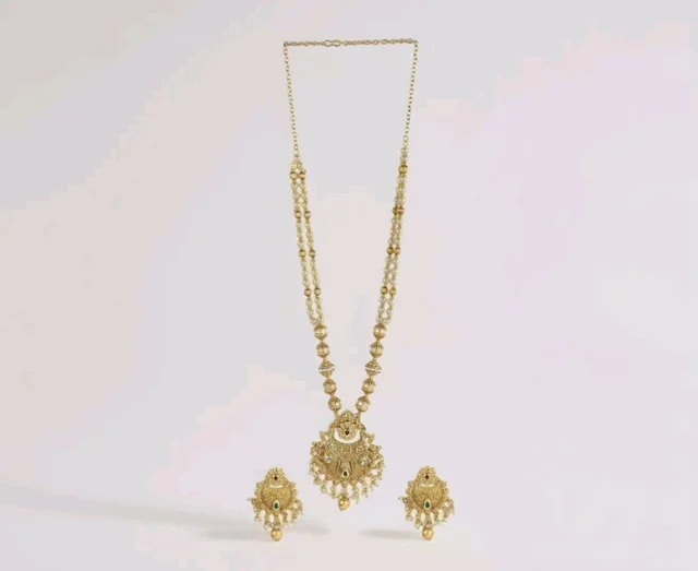 Rubans Gold Plated Traditional Festive Necklace Set for Women Design