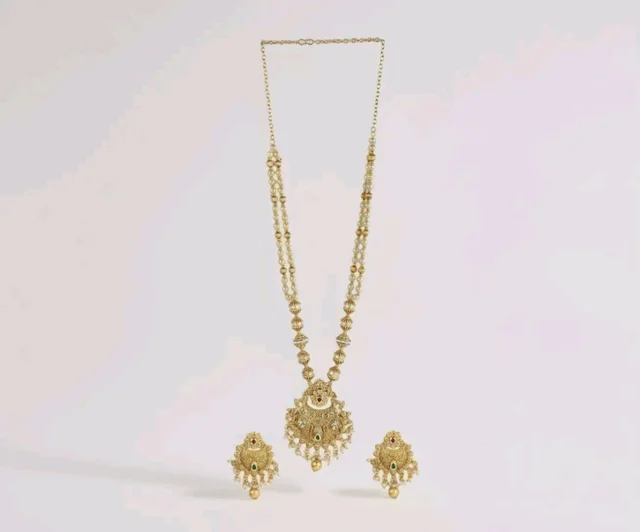 Rubans Gold Plated Traditional Festive Necklace Set for Women Design