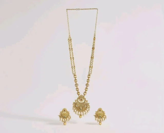Rubans Gold Plated Traditional Festive Necklace Set for Women Design