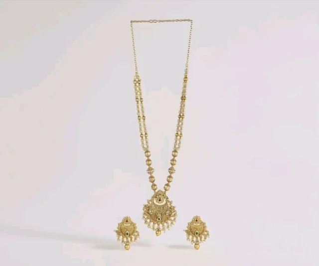 Rubans Gold Plated Traditional Festive Necklace Set for Women Design
