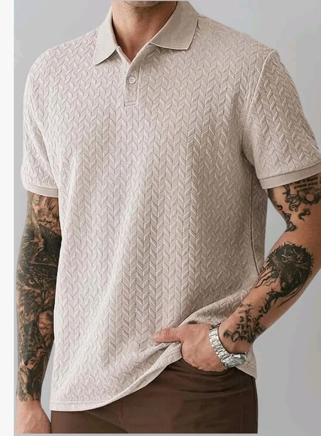 GRECIILOOKS Textured Polo T-Shirt for Men | Premium Collared Jacquard Leaf Polo | Smart Casual & Formal t Shirt for Men | Stylish t Shirt for Mens for Office, Party & Everyday Outfit
- 2XL