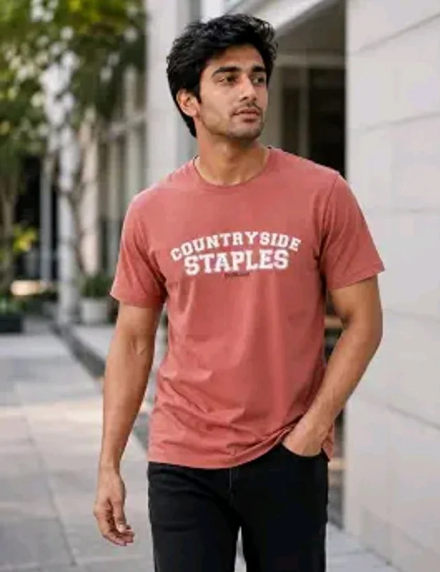 Men's Cotton Blend T-Shirt | Casual Wear | Round Neck
soft breathable fabric, regular wash durable, solid colour tee
- L