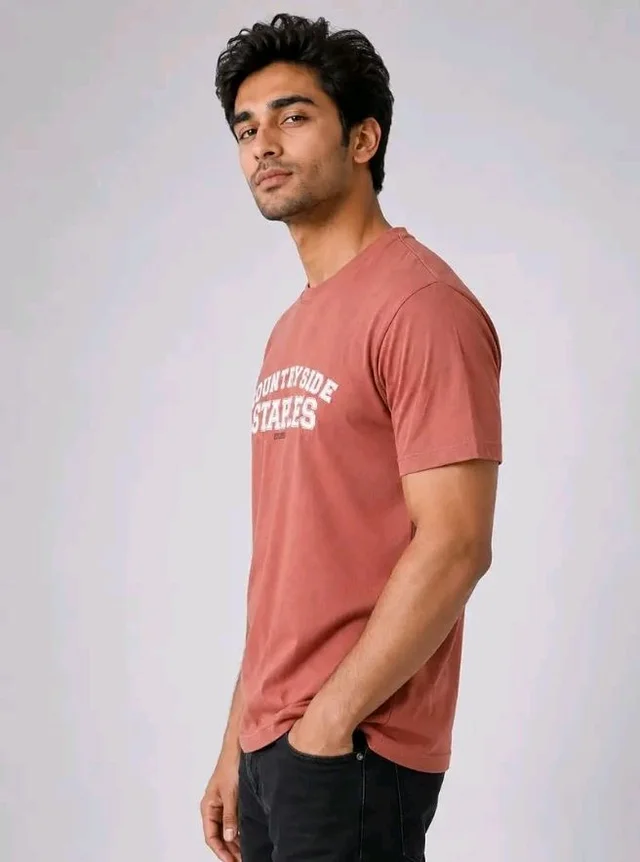 Men's Cotton Blend T-Shirt | Casual Wear | Round Neck
soft breathable fabric, regular wash durable, solid colour tee
- L
