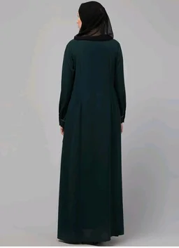 Abaya Dress with Front Embroidery & Cuff Sleeves And Side Pocket Made in Nida Matte Fabric Sleeves Full length Burqa for Women and Girls
- 2XL