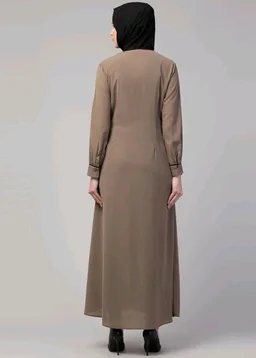 Abaya Dress with Front Embroidery & Cuff Sleeves And Side Pocket Made in Nida Matte Fabric Sleeves Full length Burqa for Women and Girls
- 3XL