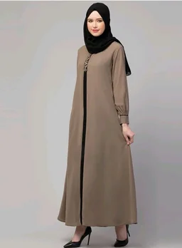 Abaya Dress with Front Embroidery & Cuff Sleeves And Side Pocket Made in Nida Matte Fabric Sleeves Full length Burqa for Women and Girls
- 3XL