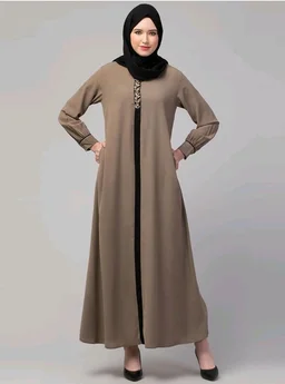 Abaya Dress with Front Embroidery & Cuff Sleeves And Side Pocket Made in Nida Matte Fabric Sleeves Full length Burqa for Women and Girls
- 3XL