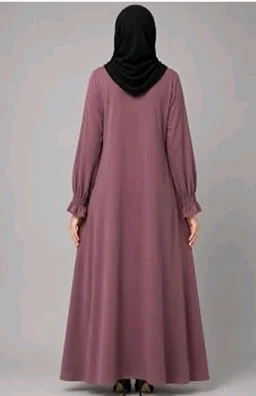 Women’s A-Line Abaya for Women | Loose Fit Modest Dress with Elasticated Sleeves | Nida Matte Fabric | Full Length Abaya
- S