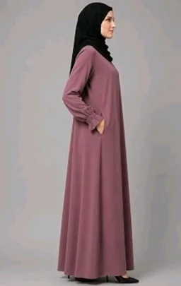 Women’s A-Line Abaya for Women | Loose Fit Modest Dress with Elasticated Sleeves | Nida Matte Fabric | Full Length Abaya
- S