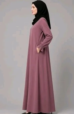Women’s A-Line Abaya for Women | Loose Fit Modest Dress with Elasticated Sleeves | Nida Matte Fabric | Full Length Abaya
- S
