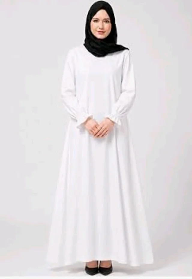 Women’s A-Line Abaya for Women | Loose Fit Modest Dress with Elasticated Sleeves | Nida Matte Fabric | Full Length Abaya
- S