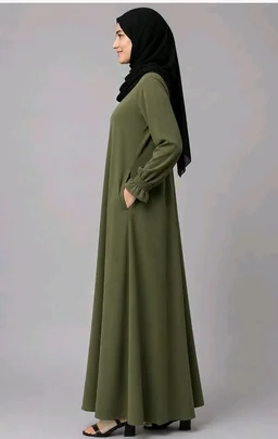 Women’s A-Line Abaya for Women | Loose Fit Modest Dress with Elasticated Sleeves | Nida Matte Fabric | Full Length Abaya - 2XL