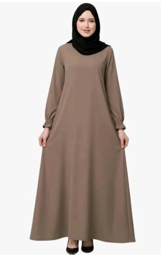 Women’s A-Line Abaya for Women | Loose Fit Modest Dress with Elasticated Sleeves | Nida Matte Fabric | Full Length Abaya
- 2XL