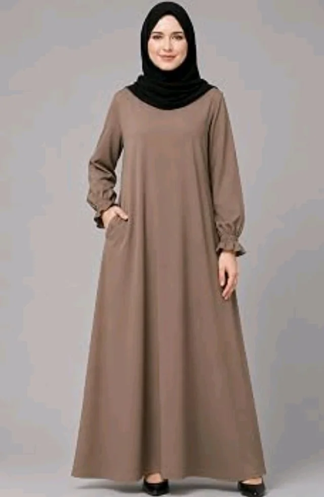 Women’s A-Line Abaya for Women | Loose Fit Modest Dress with Elasticated Sleeves | Nida Matte Fabric | Full Length Abaya
- 2XL