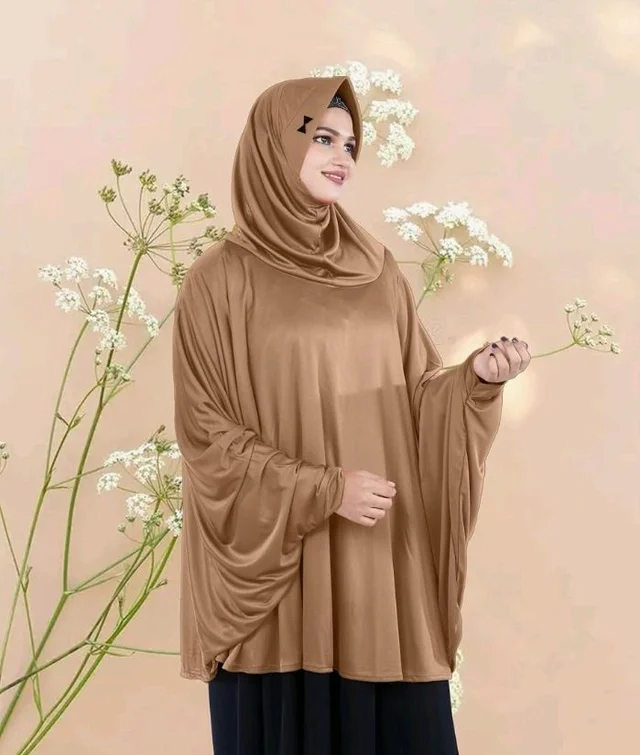 Mehar Hijab's Modest Women's Stylish Instant Sleeve Hijab Solid Polycotton Feel Good Fabric HANANA Sleeve Hijab Free Size