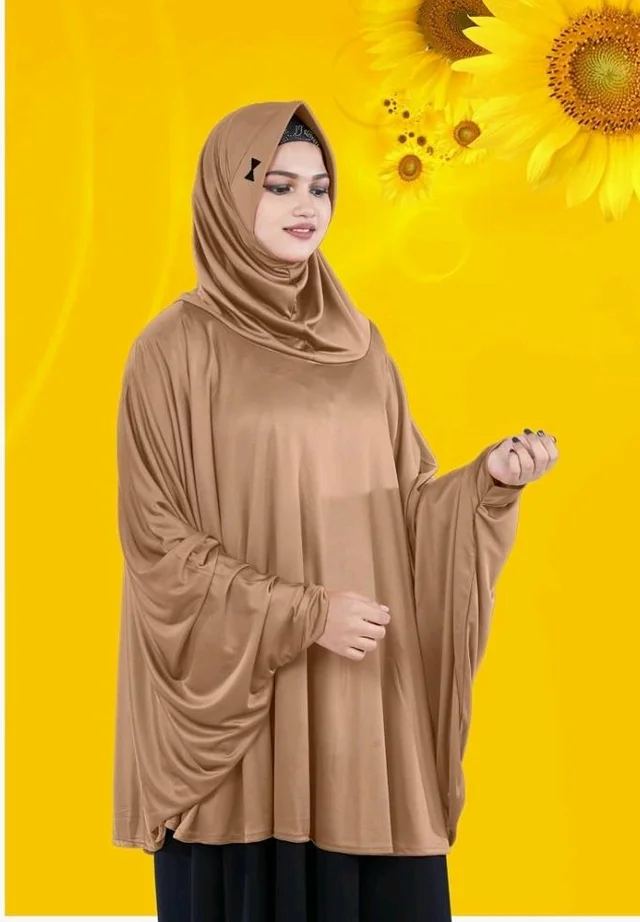 Mehar Hijab's Modest Women's Stylish Instant Sleeve Hijab Solid Polycotton Feel Good Fabric HANANA Sleeve Hijab Free Size