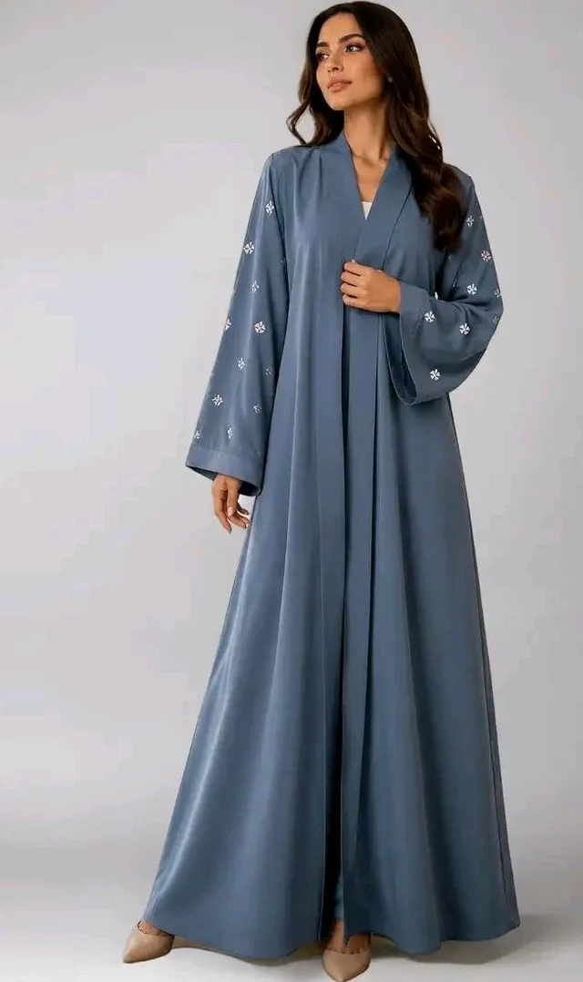 Women's kimono Abaya with Floral Embroidery
petal abaya
- Grey