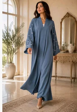 Women's kimono Abaya with Floral Embroidery
petal abaya
- Grey